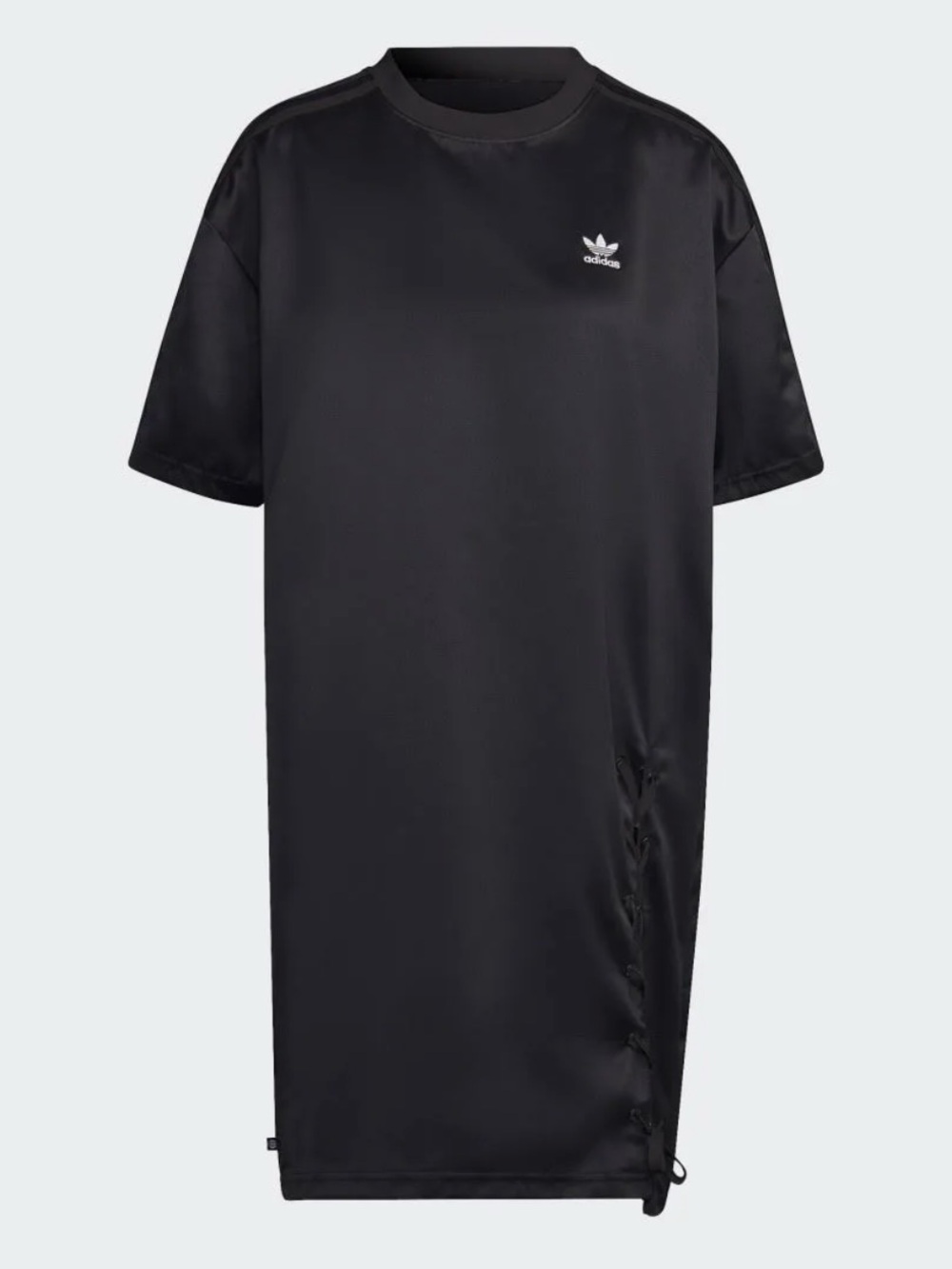NWT Adidas Originals 2x T-Shirt Dress with Lace Up Accent Triple Stripe Sleeve